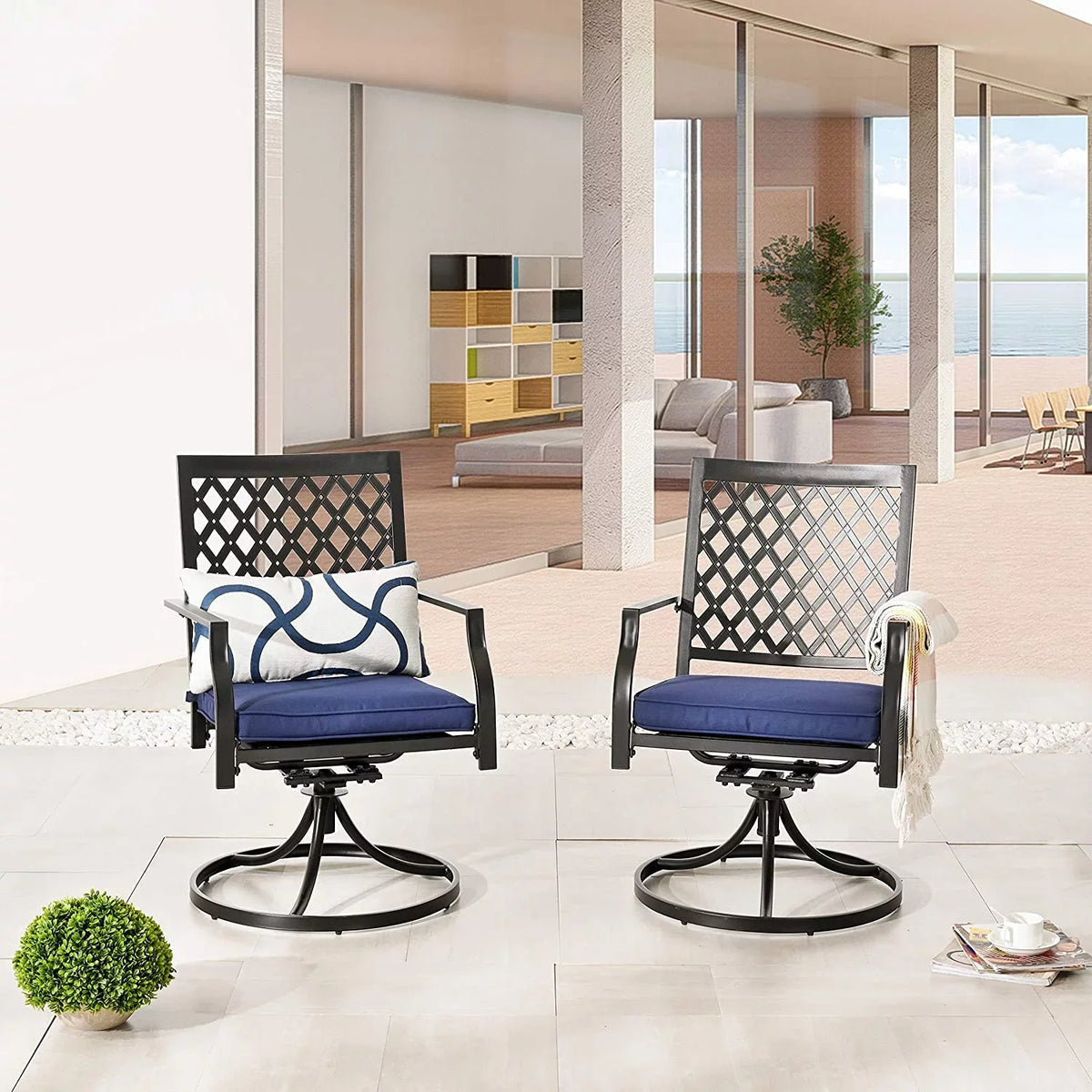 Outdoor With Patio Rocker  Chairs Dining Of Furniture Cushion Set 2 Chairs Swivel