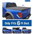 Soft 6' Cover 1994-2010 with T3 Fleetside 1982-2013 Bed Compatible (73") Tonneau Mazda Truck Tyger | Ranger; Tri-fold TG-BC3F1022 B-Series Ford Auto | Bed