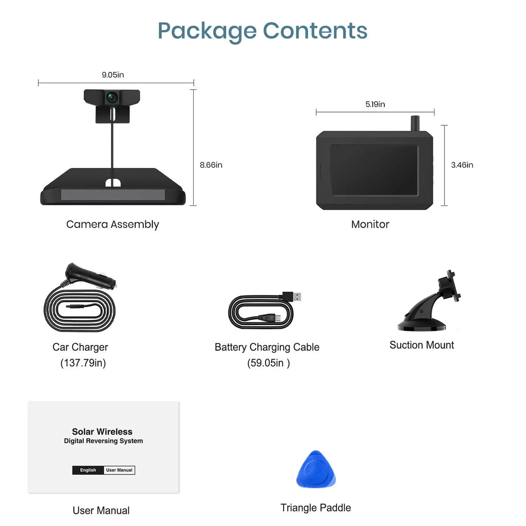 Rear Observation Back Camera Solar Trailer,Pickup,Van Trucks, fit Hitch for Trailer View Digital Reverse Camera Highway Backup Camera Wireless Up for System Wireless