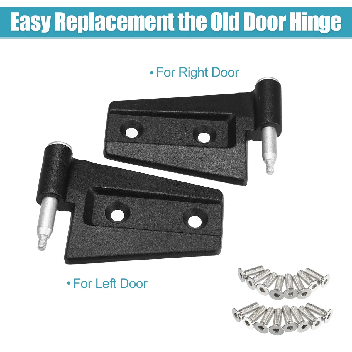 Door for Rear on Door Right 2007-2018 8pcs Unique Bargains with Upper Jeep Hinge Front Bolts JK Wrangler Left