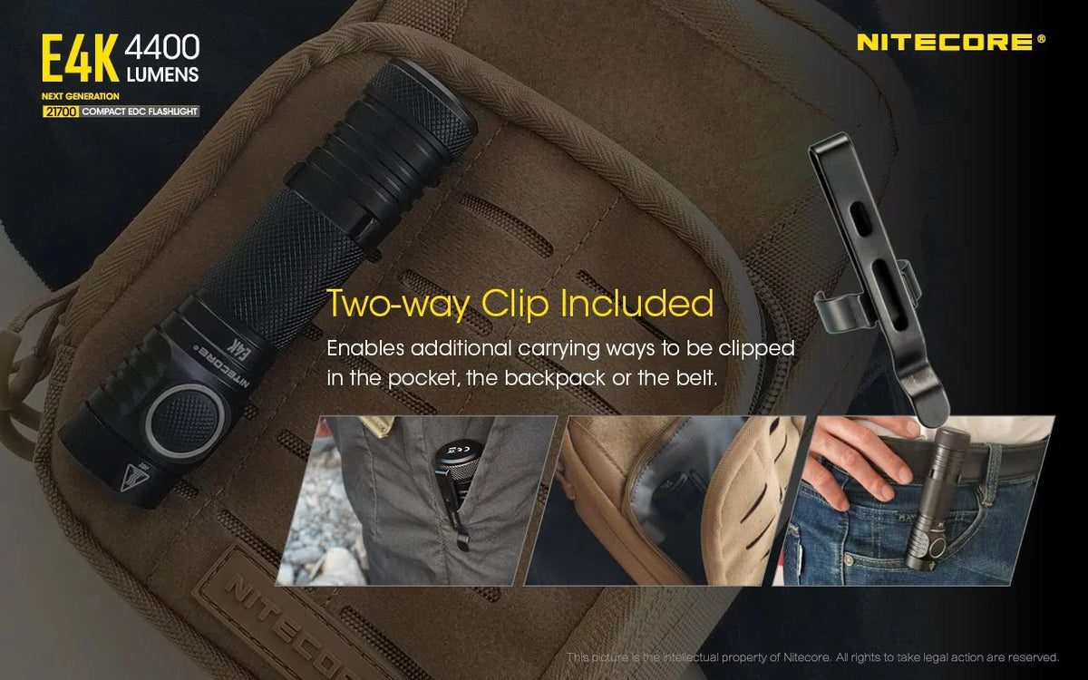 Li-ion generation V6 Battery FREE - Battery 21700 Rechargeable Next 4x Eco-Sensa Lumens 4400 CREE 1x Compact EDC Flashlight and XP-L2 w/ - NITECORE NITECORE Case E4K 21700