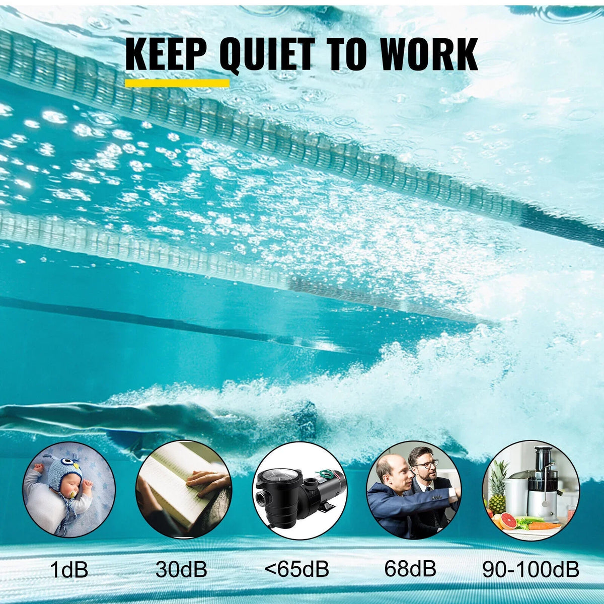 Above Filter W Swimming w/Strainer 1100 1.5HP Pump SPA 3450rpm Pool Ground 92GPM