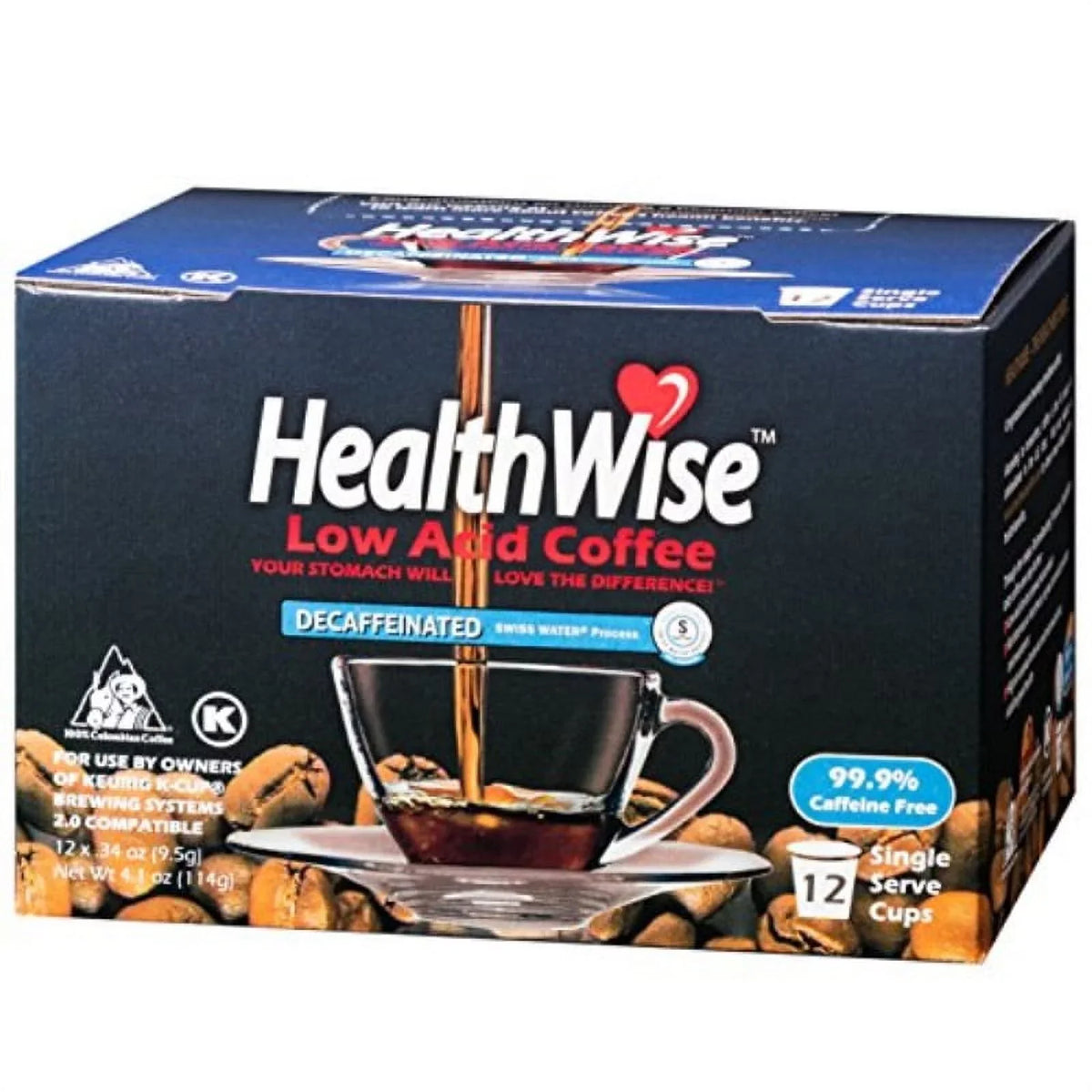 Healthwise 72 Decaf Acid Pods, Low Coffee K-Cup Count