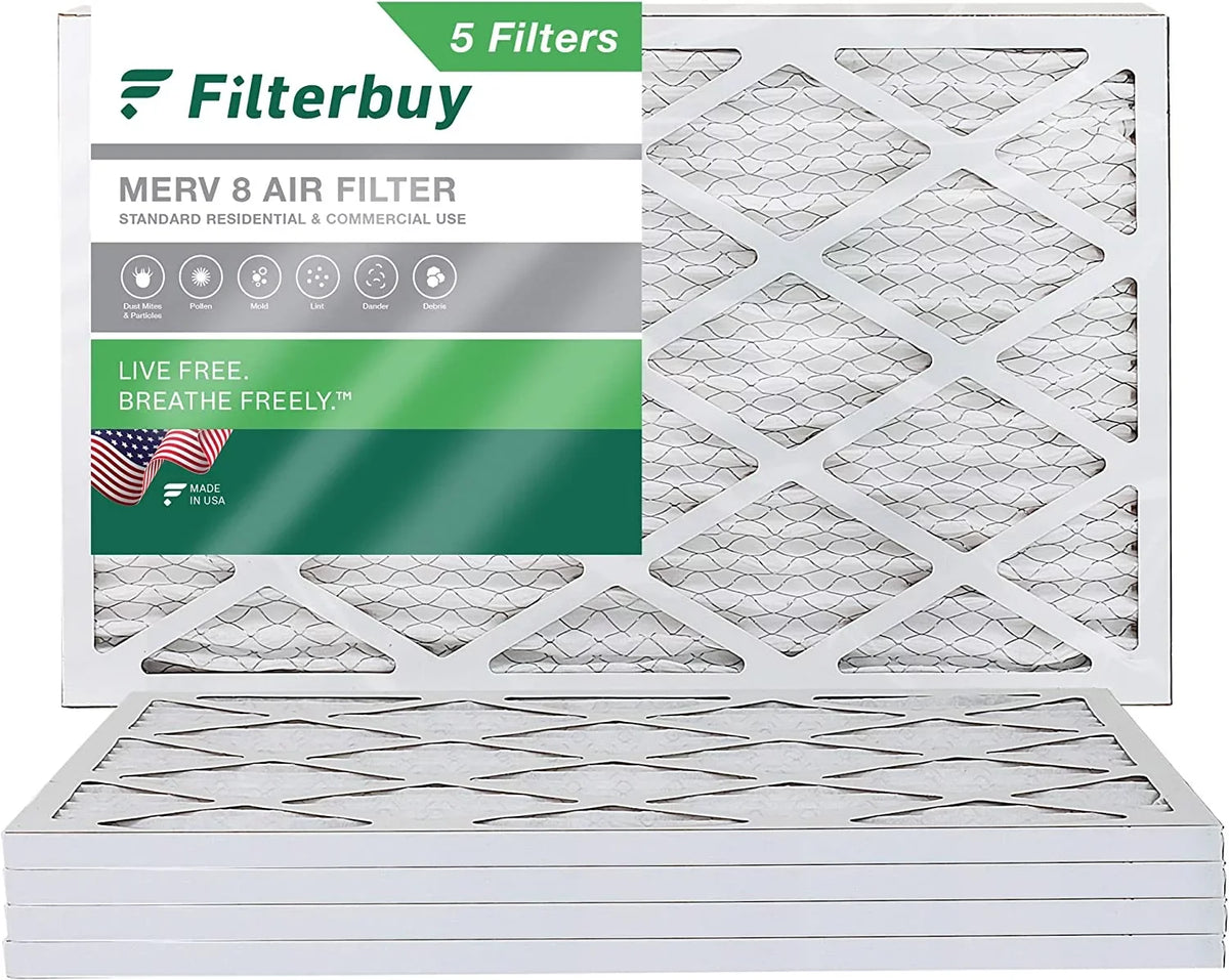 AC Air 8 (5-Pack) Pleated Furnace Filters 12x20x1 HVAC Filterbuy MERV