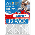 Filters FPR in & AIRX 12 - CLEAN MPR 1000, USA MERV of 24x24x2 Made Pack Rating, 11 Filter Comparable MPR WICKED 1200 Air FILTERS by 7 AIR. to Furnace