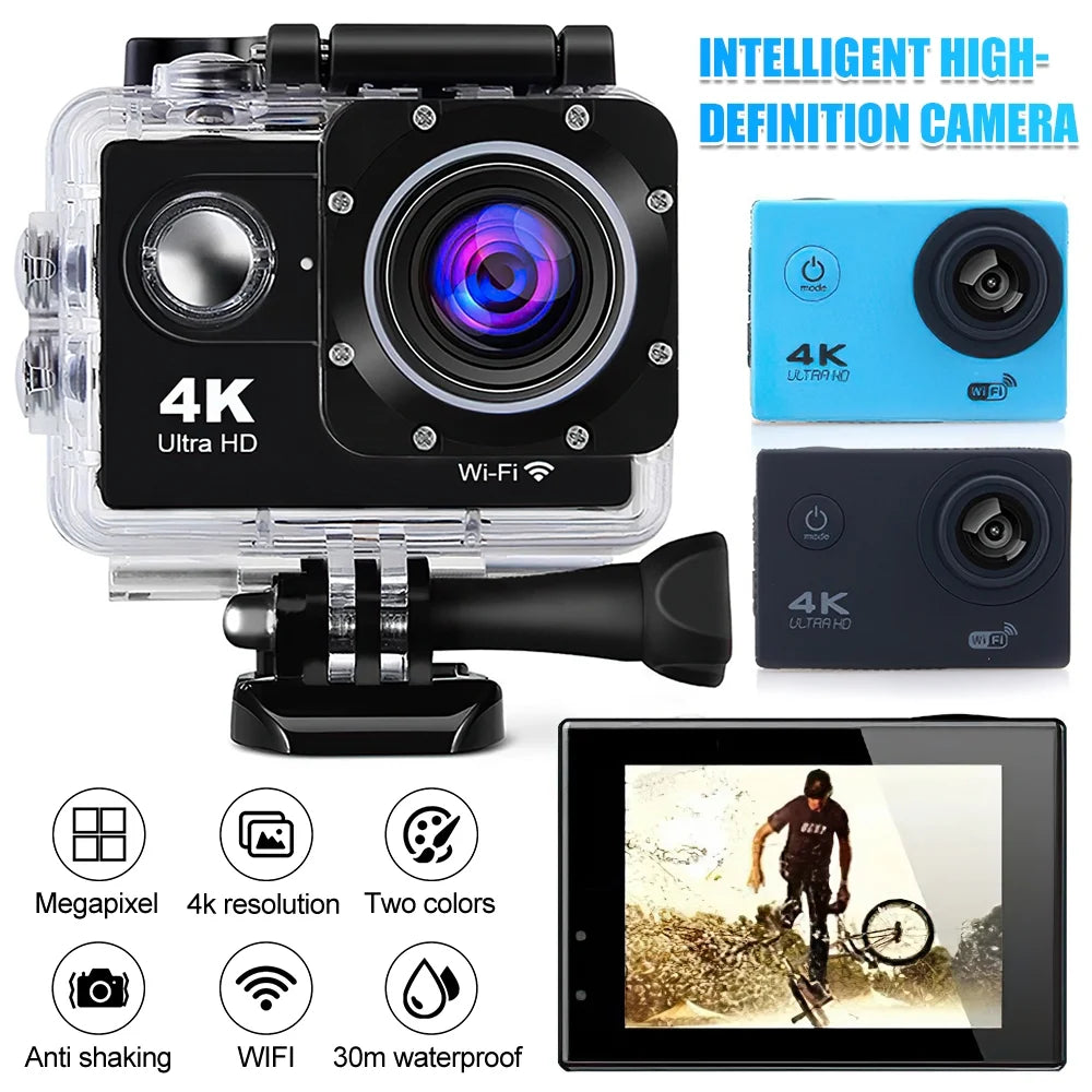 Camcorders 170D 4K Screen Camera DV Cam Action Liquidproof Video Camera Underwater 2.0-inch WiFi Helmet Sports Recorder Recording
