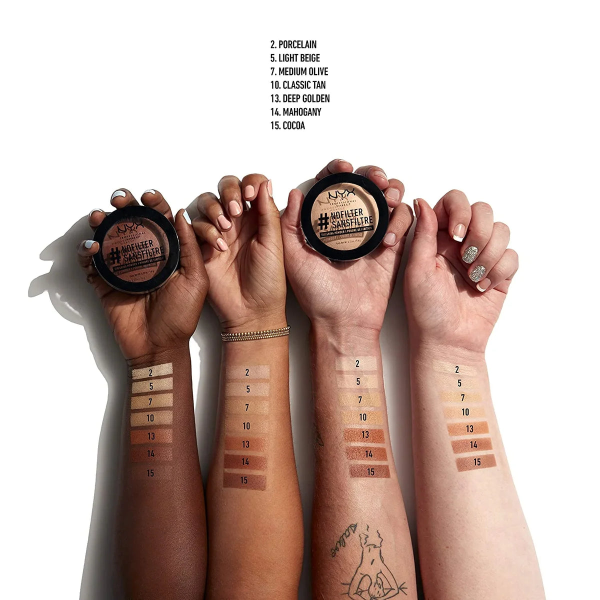 '- 9.6g Powder Pressed NYX Medium Setting Finishing Powder, - NoFilter Olive,