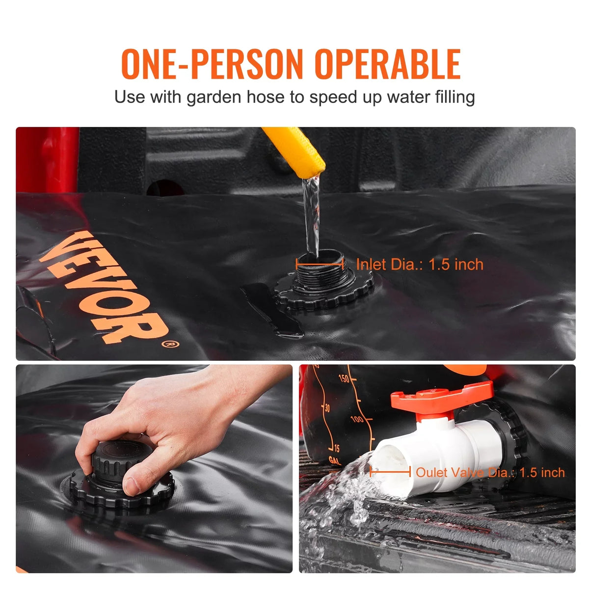 Liquid Containers,1000D Storage Spigots Capacity Overflow Including Storage Large Liquid Kit,Liquid BENTISM Tank Rainwater Liquid and Portable Gallon Bladder Bladder PVC Bag,143