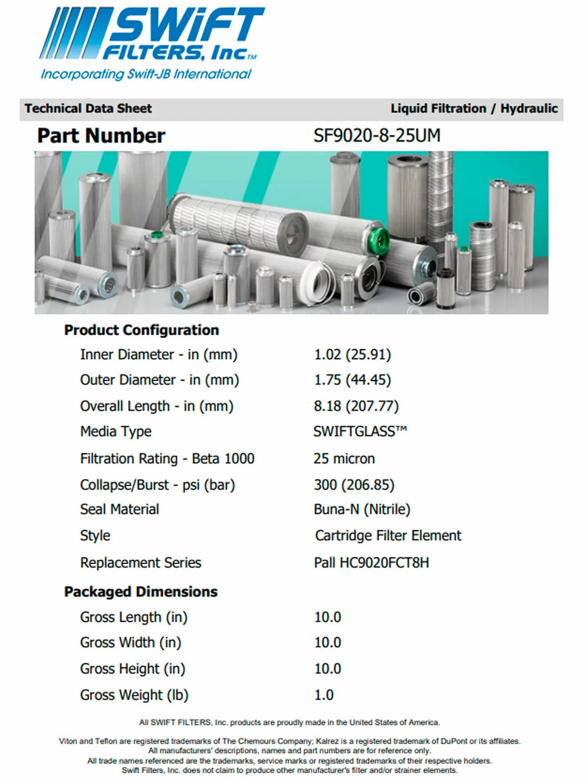 NATIONAL Construction 900820rtridge for Element FILTERS Microglass Micron Direct 25 Filter Interchange