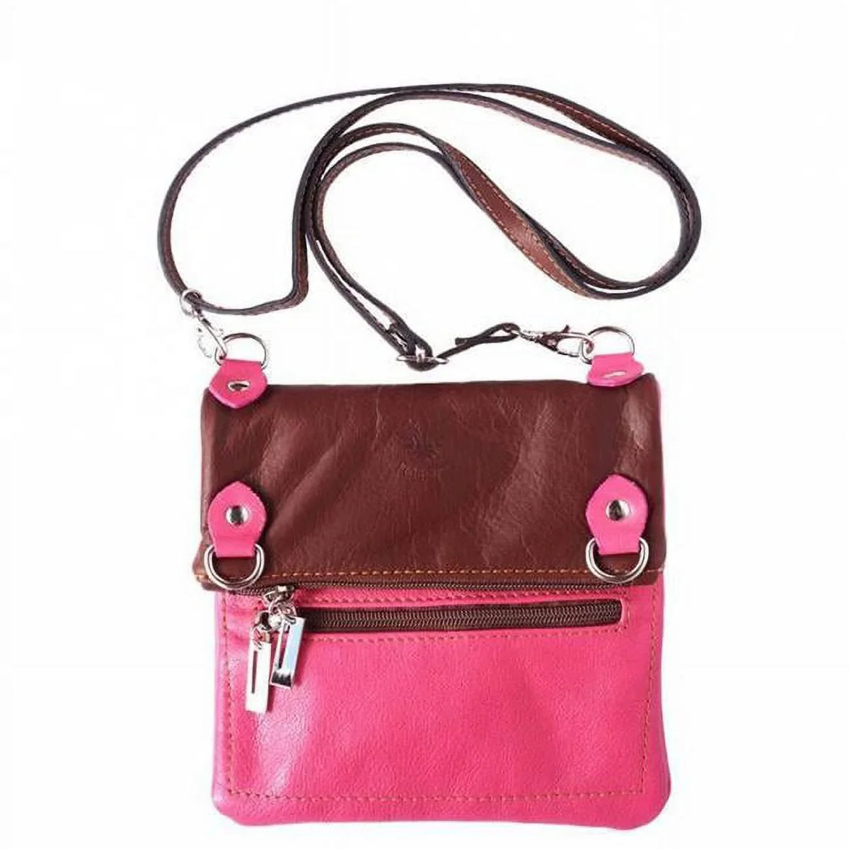 Brigit Brown Genuine Calf Bag  Fuchsia Shoulder Soft & Luxury Handbag, in Leather