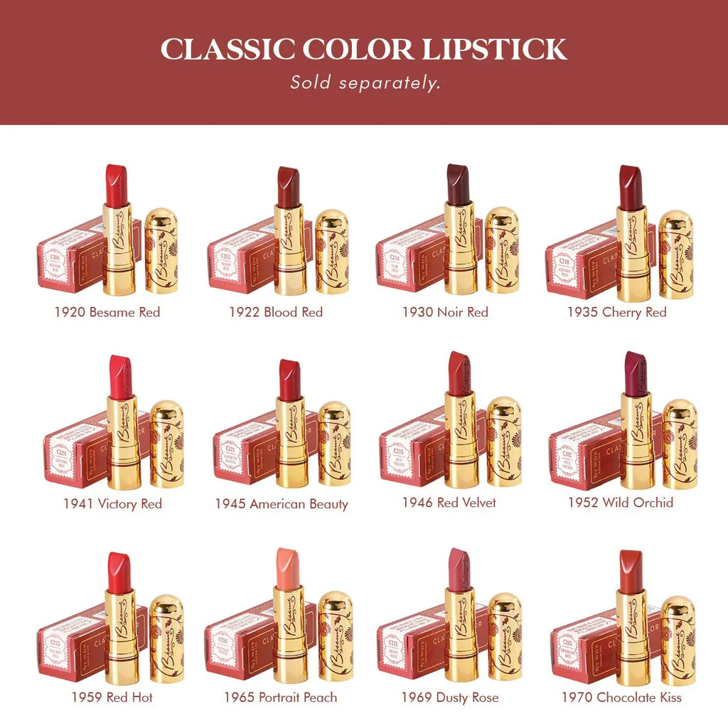 Red, Color Besame Cosmetics Noir Classic Ounce 0.8 Lipstick,