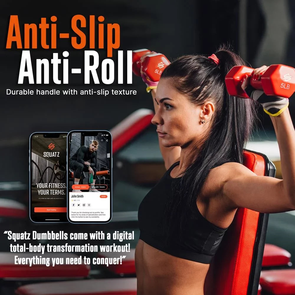 Coated Stand, Hex Colour Dumbbell All lbs. Set Shape Weight and Gray, Anti-Slip 20 Purpose Dumbbell Hand Orange with Neoprene Black