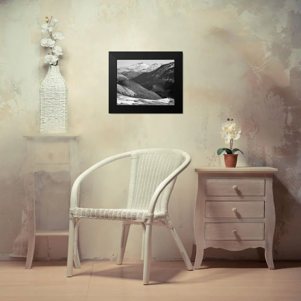 Peak Art Rocky Black ca. Framed Museum Longs - Park, Titled in Mountain Ansel 14x12 1941-1942 National Adams, Modern Colorado, Print
