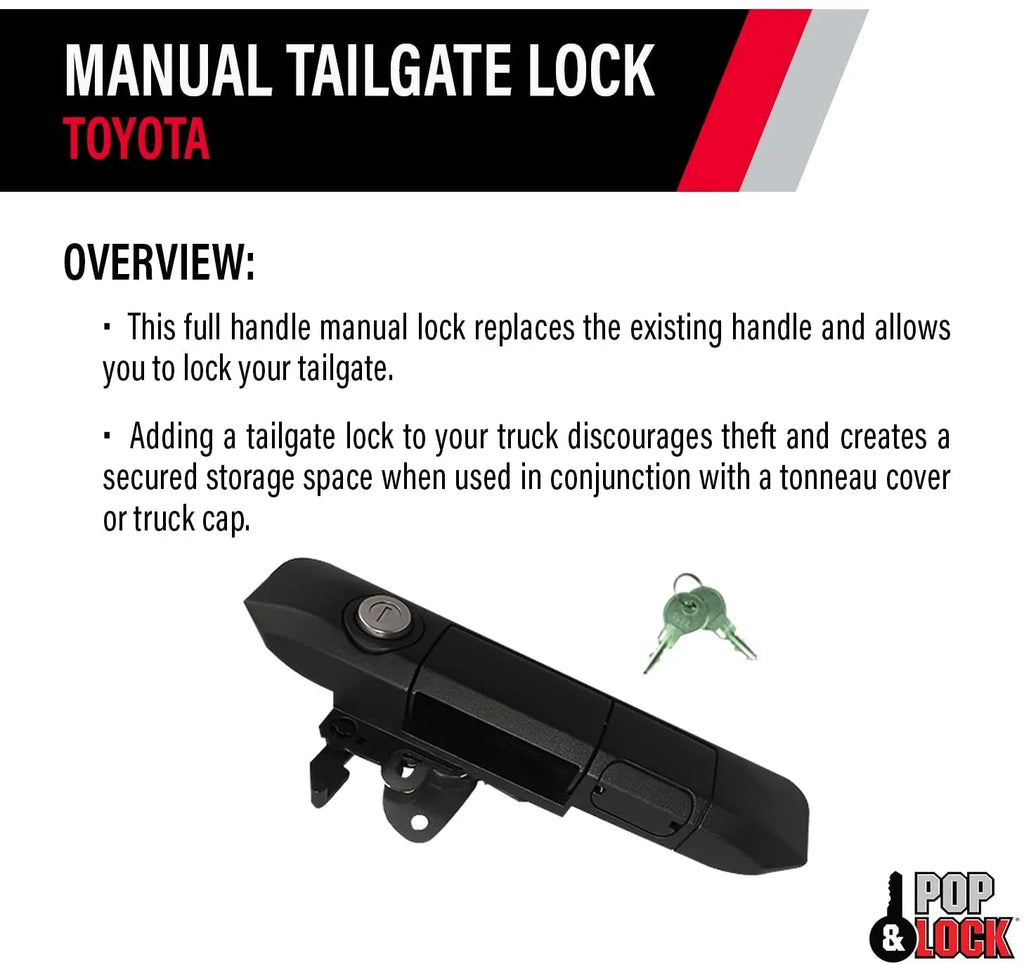 TACOMA Pop TOYOTA Tailgate & Lock 05-15 Tacoma Manual 2005-2015 Fits PL5500 Fits select: Lock
