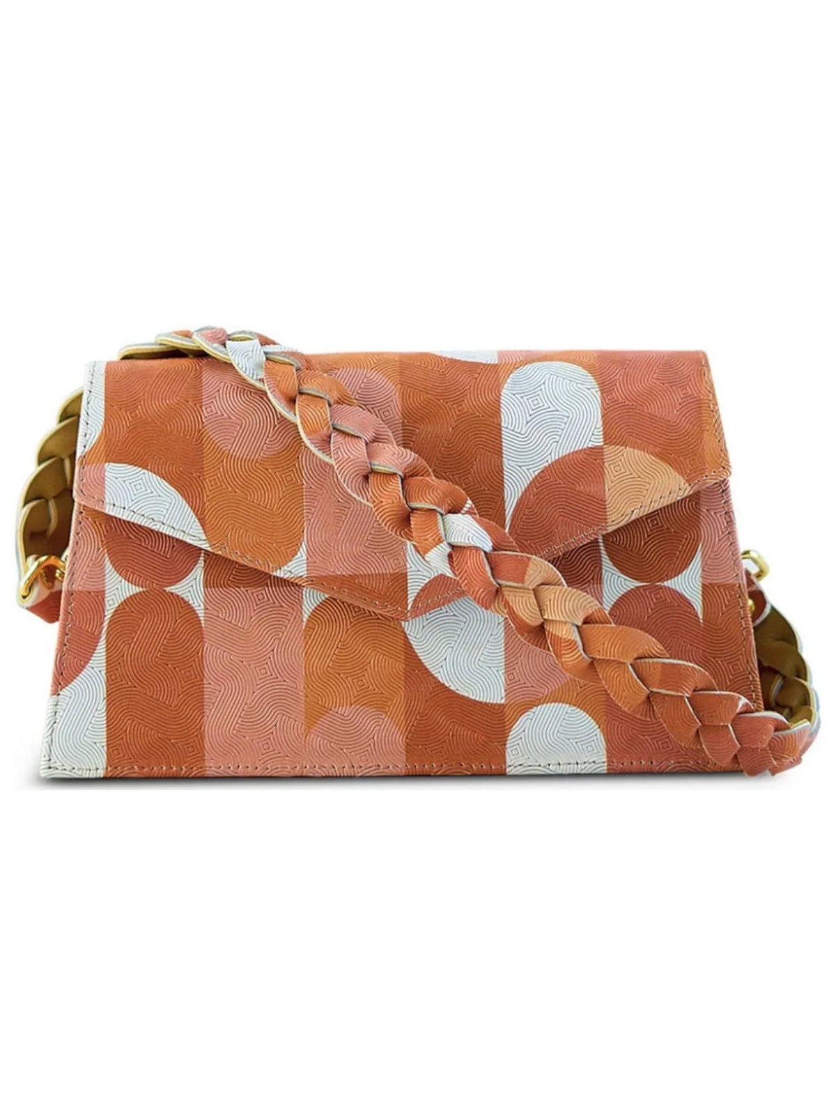 ANIMA Beige Leather Single Patterned Handbag Strap Neutral Zaya Women's Picasso Purse IRIS