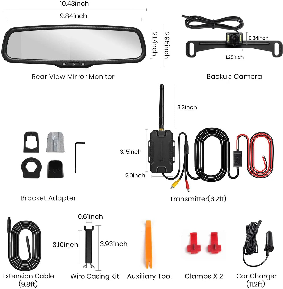 Vehicles View Auto-Vox Wireless Mirror Trucks, Night (T1400U) Super Backup for Camera Oem Reversing Backup Look Camera System Car Vision Rear for Camera