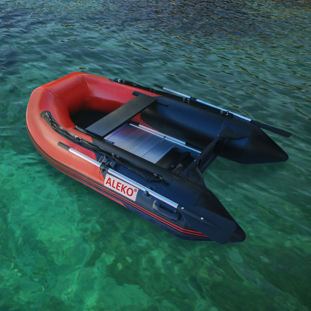 and 3 Inflatable Red Boat Floor 8.4 Black Person - ALEKO BT250RBK Aluminum with feet