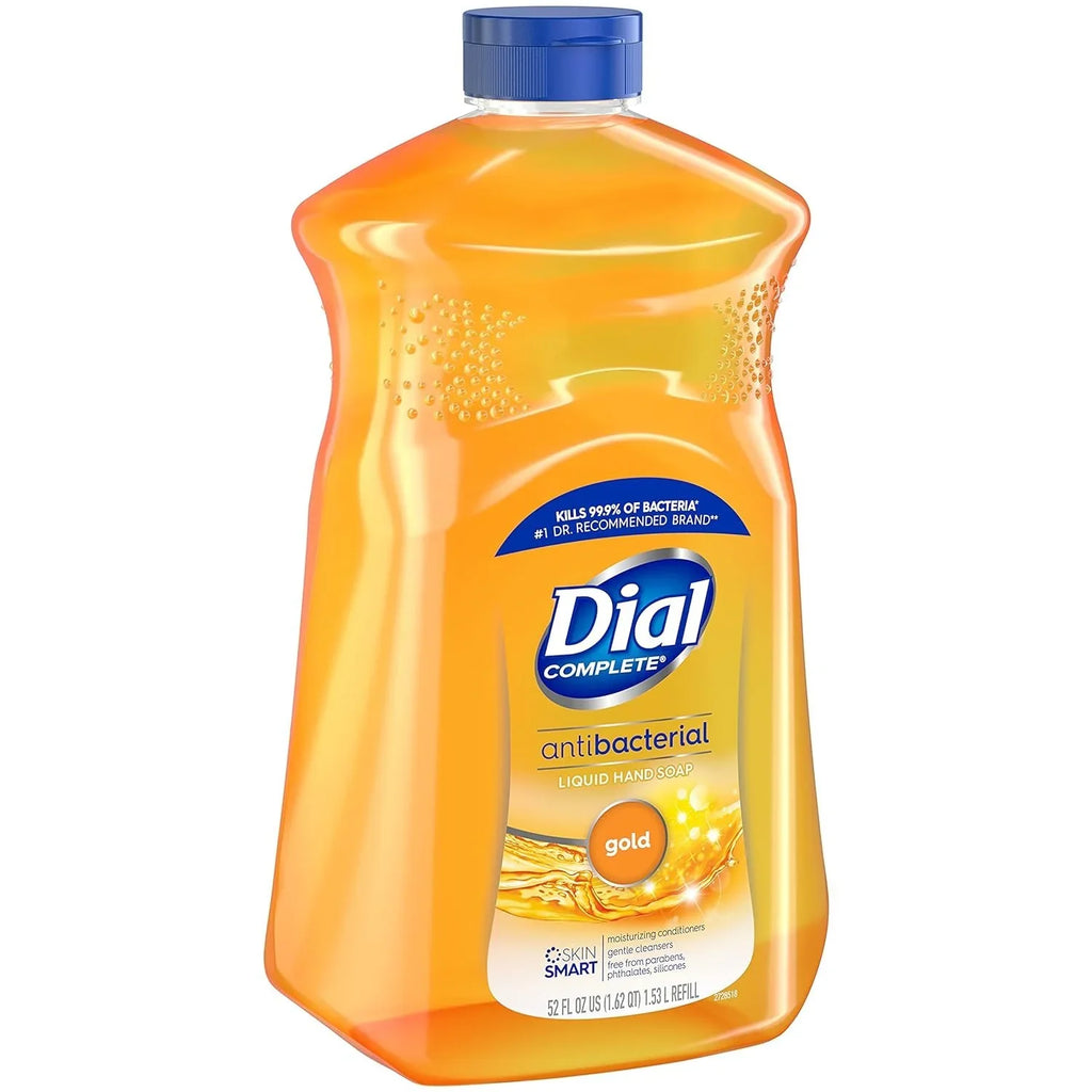 Hand fl Complete of Gold, Liquid Soap Dial 3 Refill, Antibacterial Pack 52 Oz
