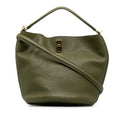 Green Unisex Teen Pre-Owned Authenticated Leather Calf Bucket Celine Bag Bucket (Good) 16 DrawstringBag