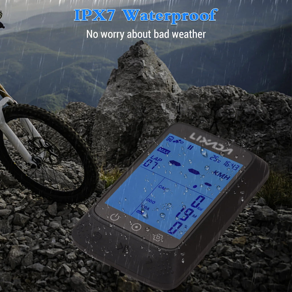 Gradient Compatible GPS with Altitude Lixada Bike 2.3in Wireless ANT+ Strava BT Computer APP Liquidproof Sensor