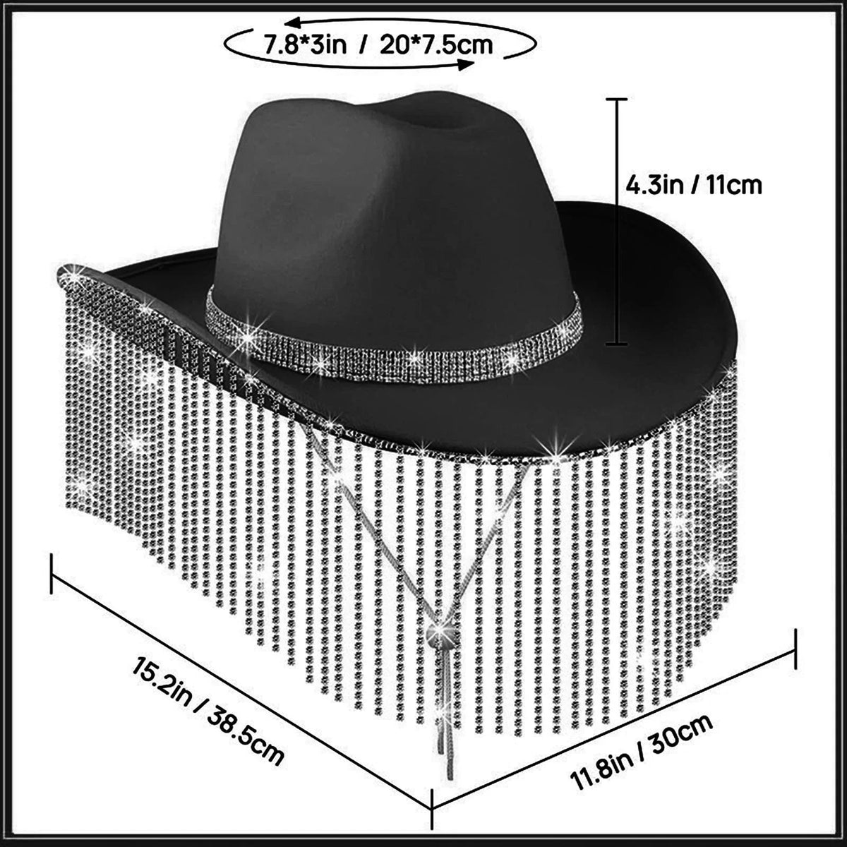 Hat Camping for Beach Unisex Men Cowgirl Festivals Strap Sun Segolike Protection Hat with Sun Chin Black Lightweight Backpacking Street Hat Cowboy Sunhat