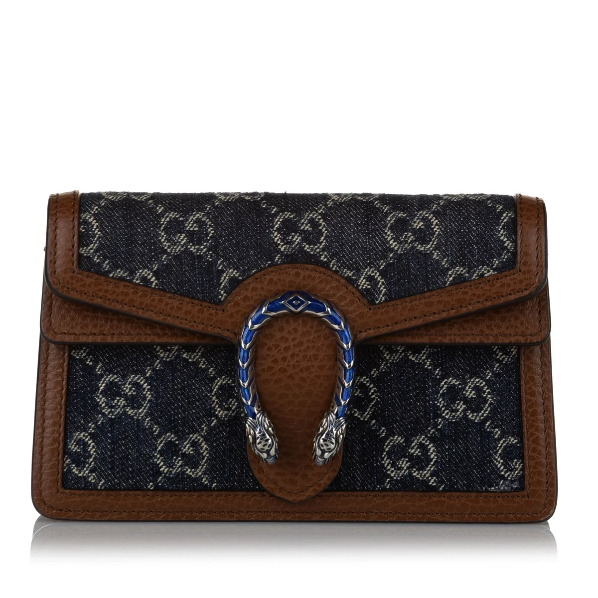 Pre-Owned Bag Mini Women Fabric Crossbody Authenticated GG Dionysus Denim Gucci Blue Super