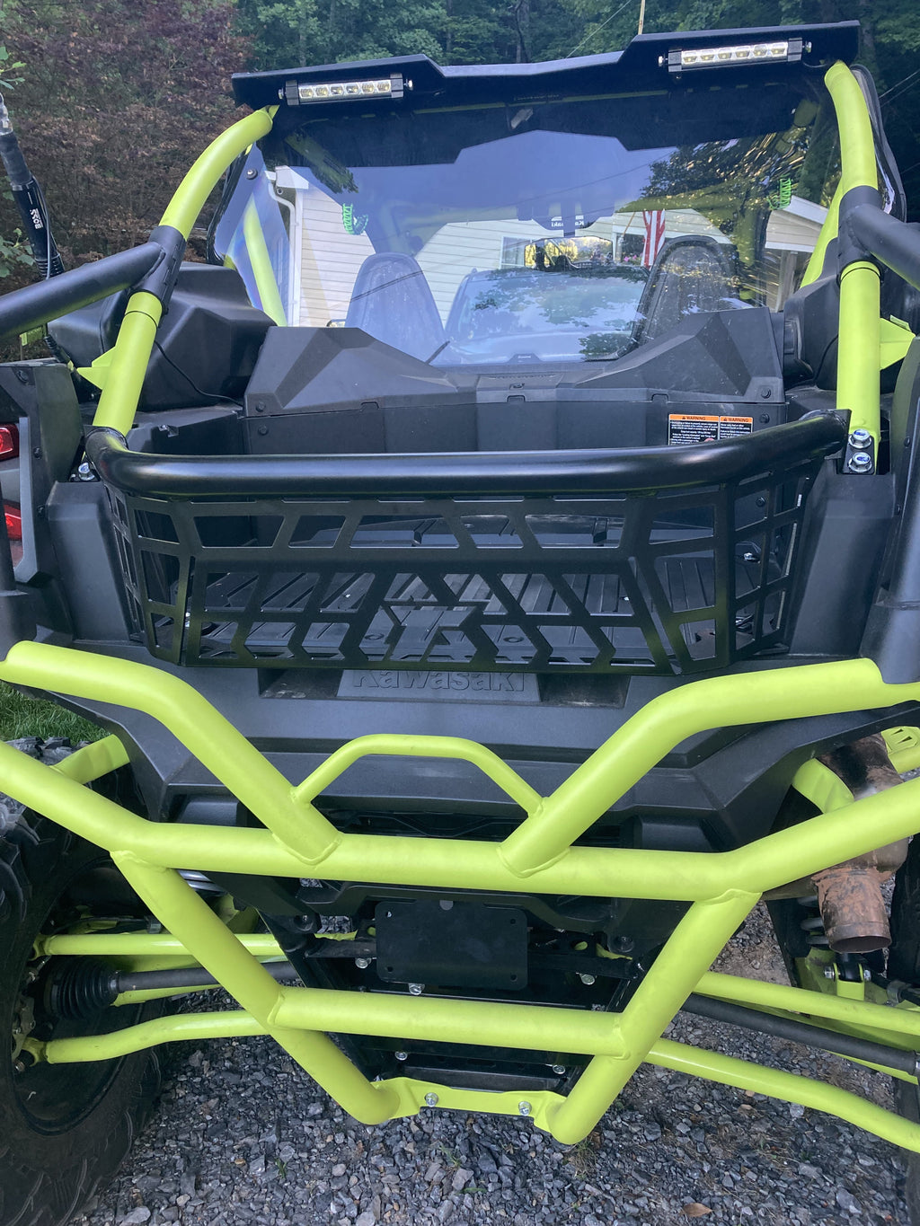 20 Powder Teryx Luggage Coated Black Kojem Rack Kawasaki Steel for 22 21 Barricade Enclosure Cargo Tailgate 1000 23 Bed KRX