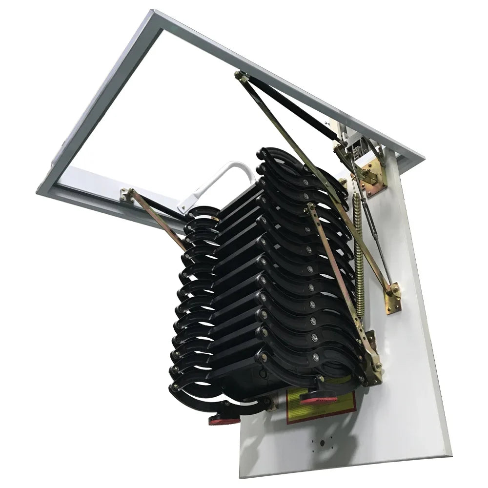 Black Attic Stairs Size 31.5"x Ceiling Loft (Open Ladder INTSUPERMAI 12 9.8Ft Folding Steps Height Mounted 39.37")
