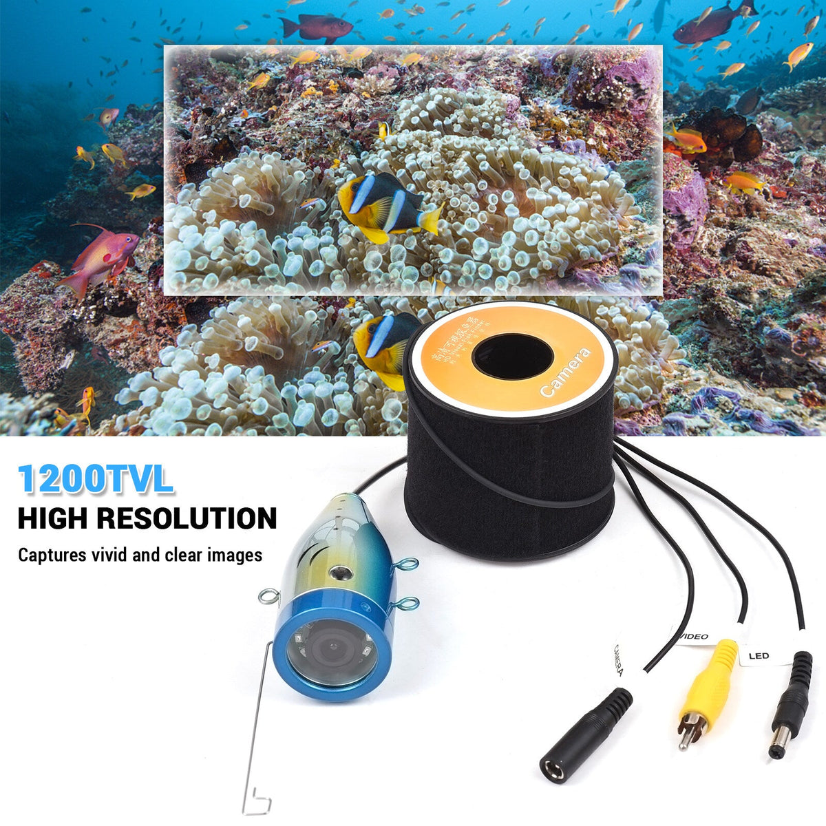 Underwater IR Fishing for 20M/30M/50M Liquidproof Lights 12 with Fish Cable Finder Camera Fishing Camera LED
