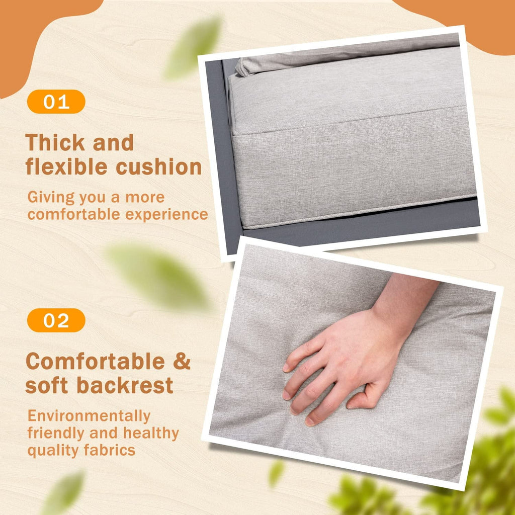 Cushion, Patio Pieces Conversation Table  and Set 4 Gray Thick Devoko Outdoor Frame