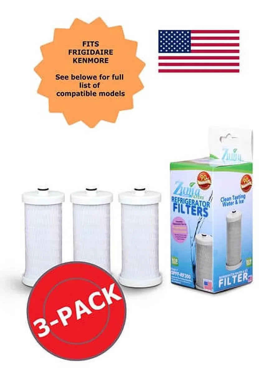 '- U.S.A. Brand # , OPFF-RF300 204389101 Model , Liquid in 3 and with Compatible Ice Filter , Frigidaire® ZUMA Made - Pack