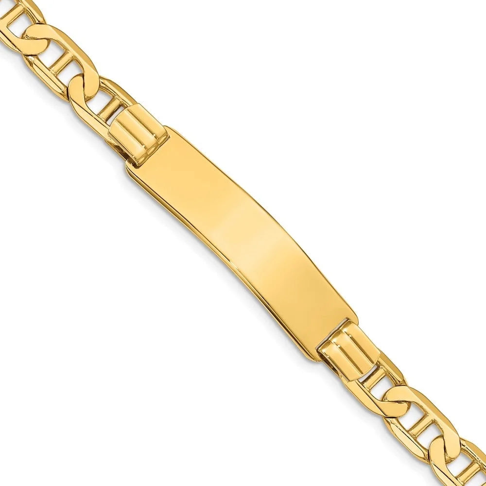 14K Gold Auriga for 8 Anchor Yellow Id inch Jewelry Fine Link Women Bracelet