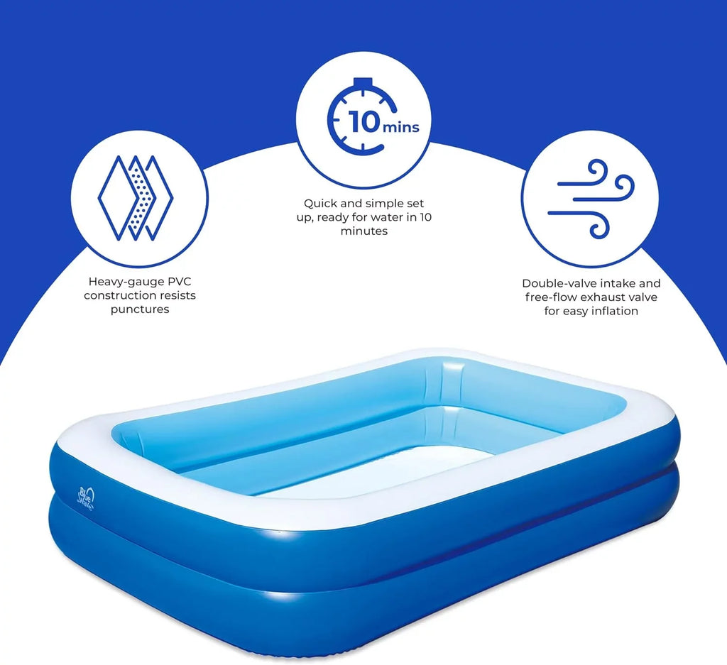 Deep X NT6123 Family Pool Inflatable 69In 103In X 22In W/Cover Rectangular