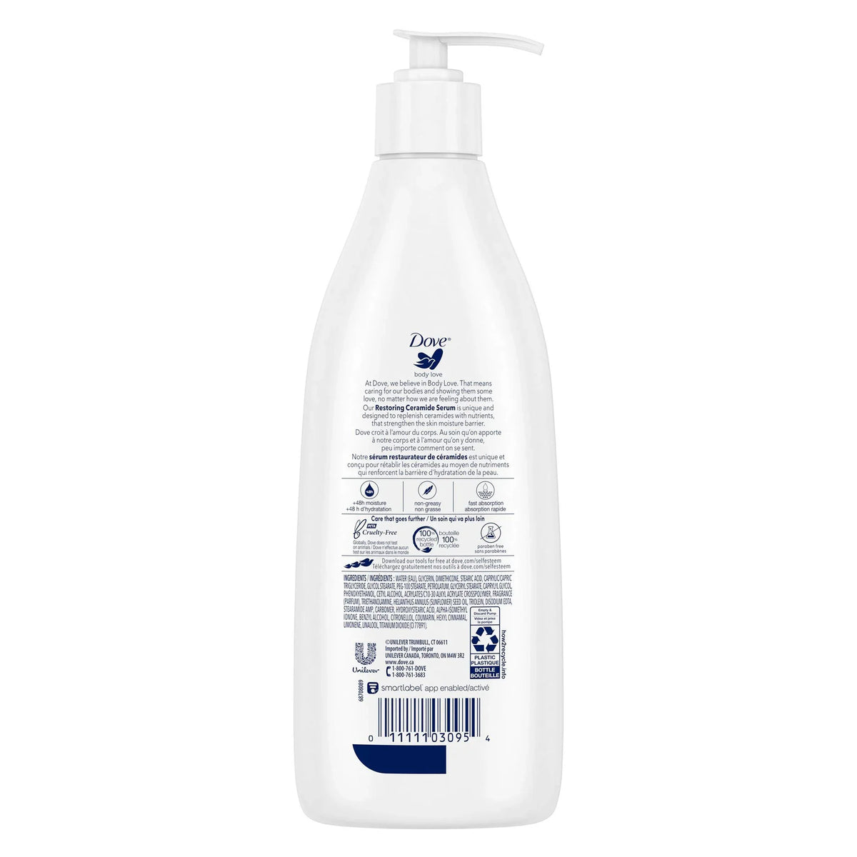 Restoring Lotion Scented Care Love Dove (EA/1) Bottle and Body 13.5 Body Pump Moisturizer Hand oz.