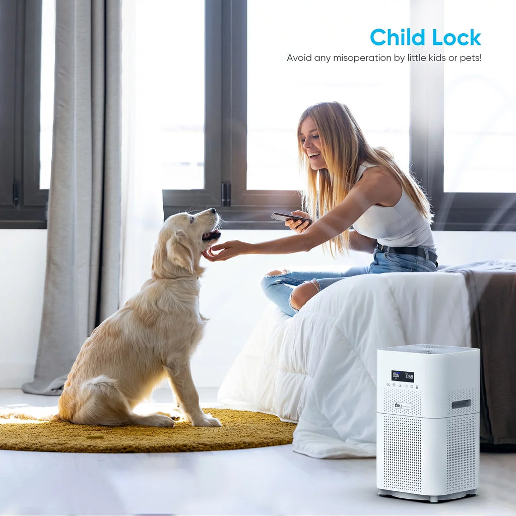 Pets 1800 True Smoke for Control Purifier Large WiFi Remote Filter Air with Dust Allergies sq. HEPA Rooms, for ft H13