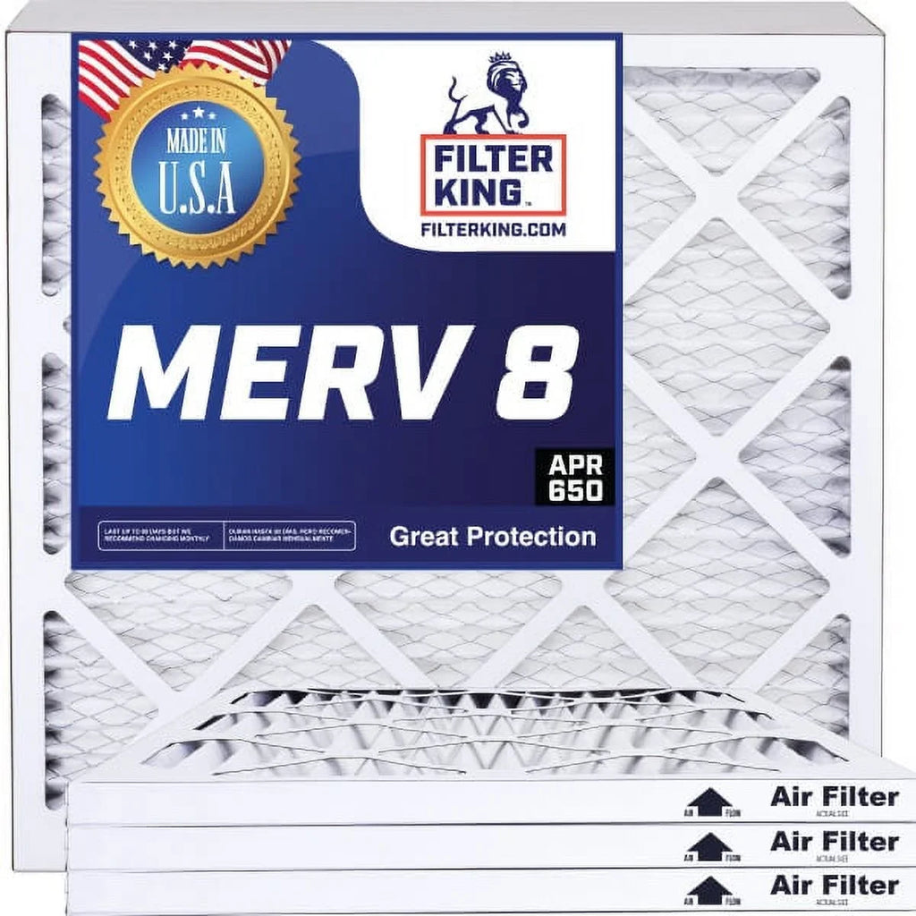 Air 8 x Actual 12x34x1 | MADE 4-PACK Pleated HVAC | King 12 USA 34 | IN Furnace MERV .75" A/C Filter Filters Filter Size: | x