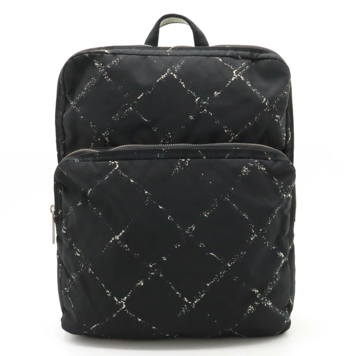(Good) Rucksack Black Backpack Pre-Owned Chanel Old Travel CHANEL Jacquard Daypack Nylon