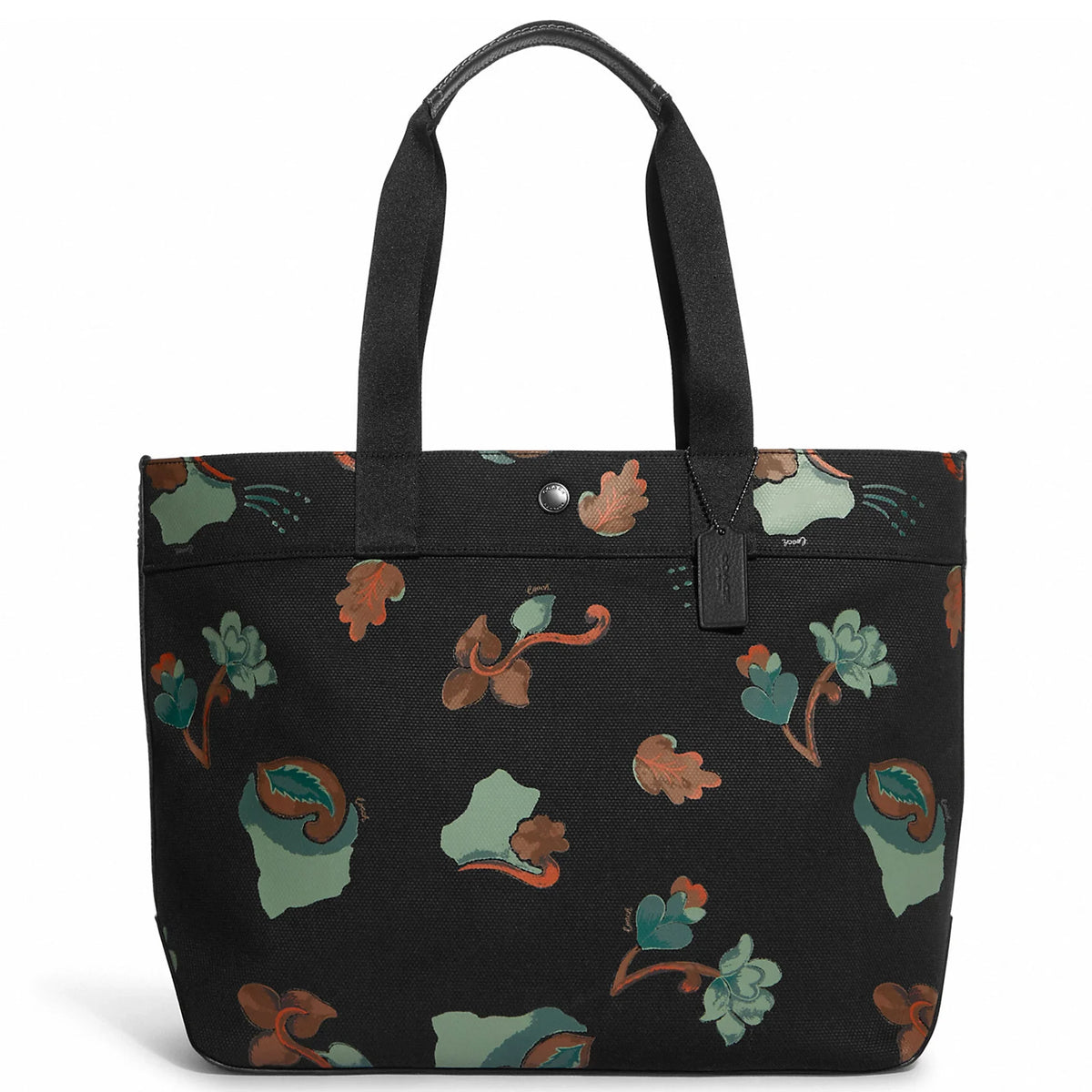 Multi) Leaves Print Coach Tote with (Black Large Handbag Canvas Dreamy