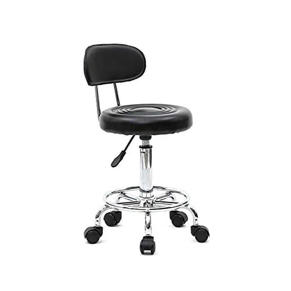 White Perfect Stool and Wheels with Adjustable for Back Office Beauty Massage Chair, Studio, Cushion Dental Swivel Tattoo Multi-Purpose Salon Rolling Spa Clinic Salon Art Stool Goujxcy