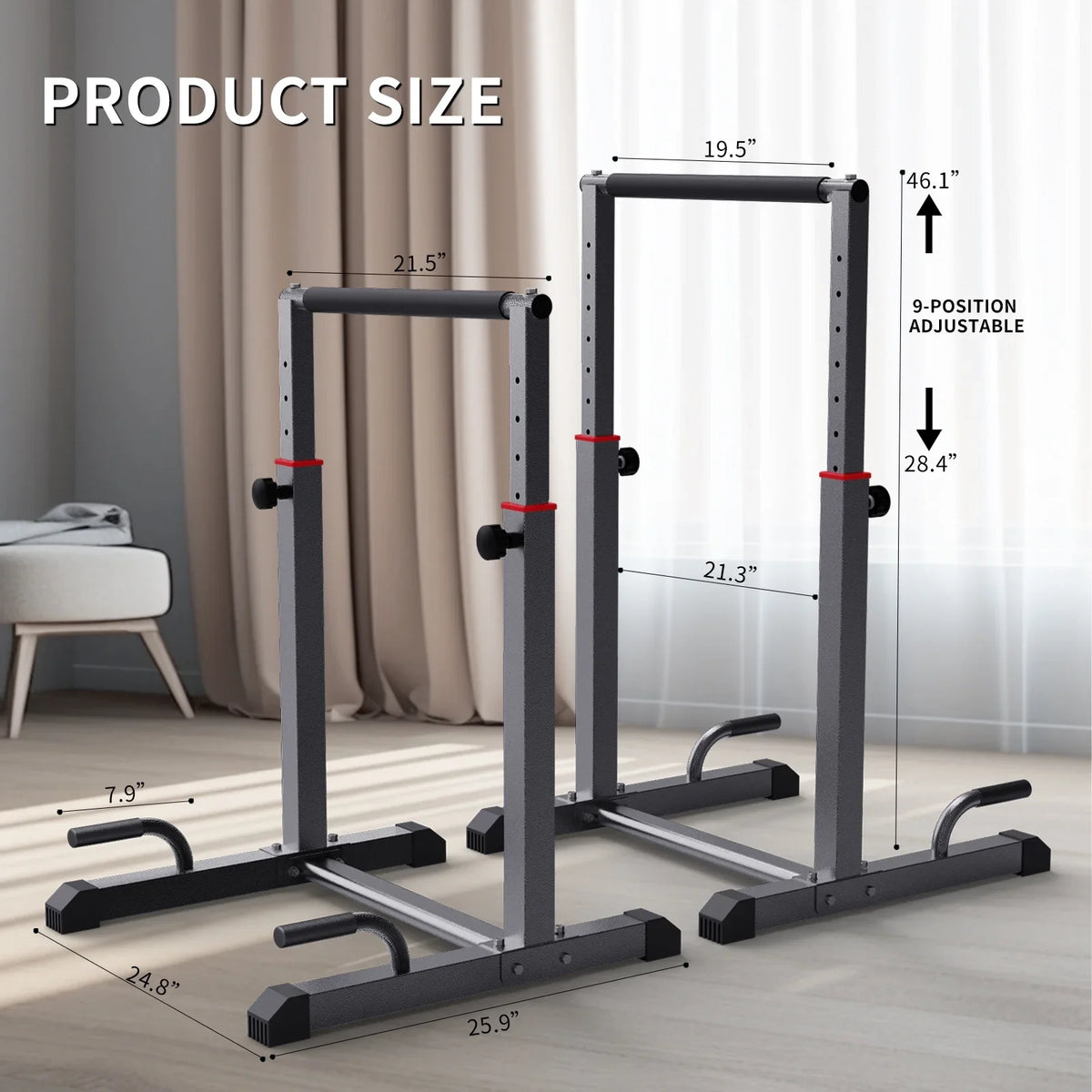 Dip Body ZHICHI Full Parallettes Workout 9 Heave Adjustable, Bars Bar Fitness,Functional Z Duty Station Set, Level Dip Station 1200lbs for