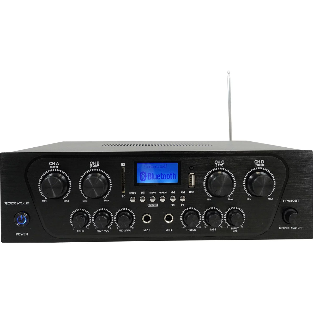 Wall Kit Home Rockville 4-Room Receiver+(8) Audio RPA40BT Cube Speakers White