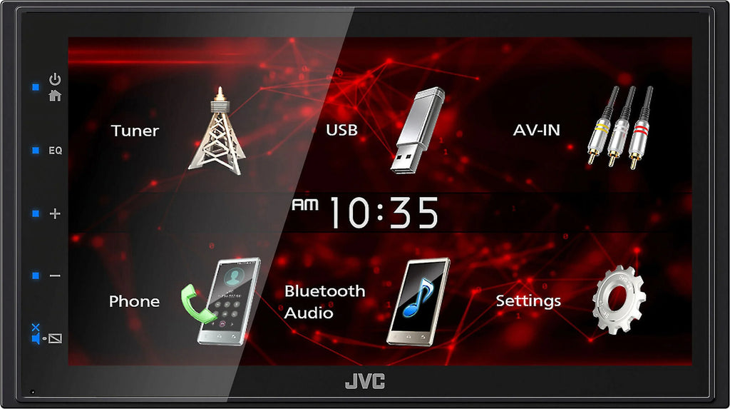2 Player Bluetooth JVC Android Backup DIN For + USB CAM1800 6.75" Mirroring Media KW-M180BT Camera