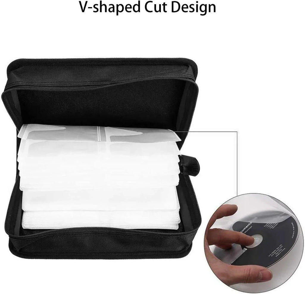 Organizer Storage Storage Bag Case Binder PU Zippers, Disc Case Leather With / / Portable Home, For Office,Travel, Holder Wallet, Capacity Car 80