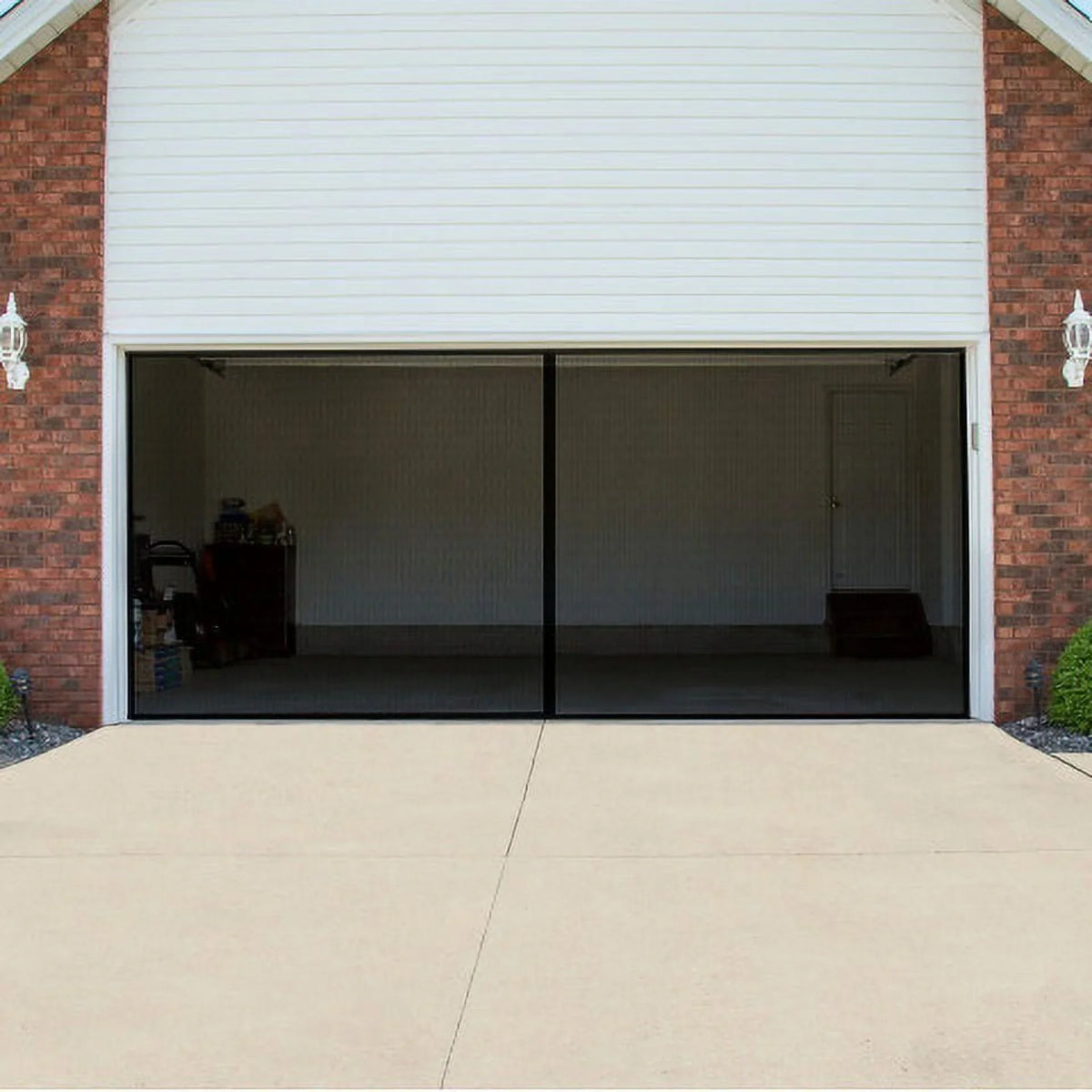 Pure Cover 2-Car Lbs Door Pack) Mesh Mosquito Net Garden - Garage (1 Screen Garages, 7.45 to Black