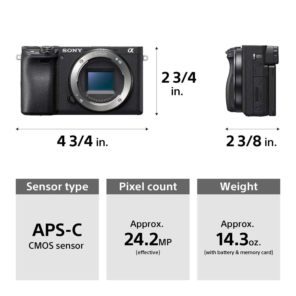 '- Mount E - 18-135mm Sony Restored & Cameras Compatible Mirrorless Camera Alpha (Refurbished) a6400 ILCE-6400M/B Lens