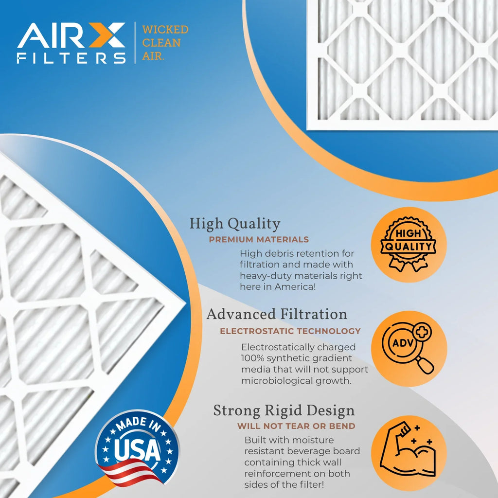 CLEAN Conditioner Comparable 4 to MERV Made FILTERS 16x16x1 & MPR by WICKED Premium Pack Furnace Filters Pleated 7 AIRX 1200 1000, Electrostatic Air Air AIR. MPR USA FPR HVAC 16x16x1 11 Filter Filter