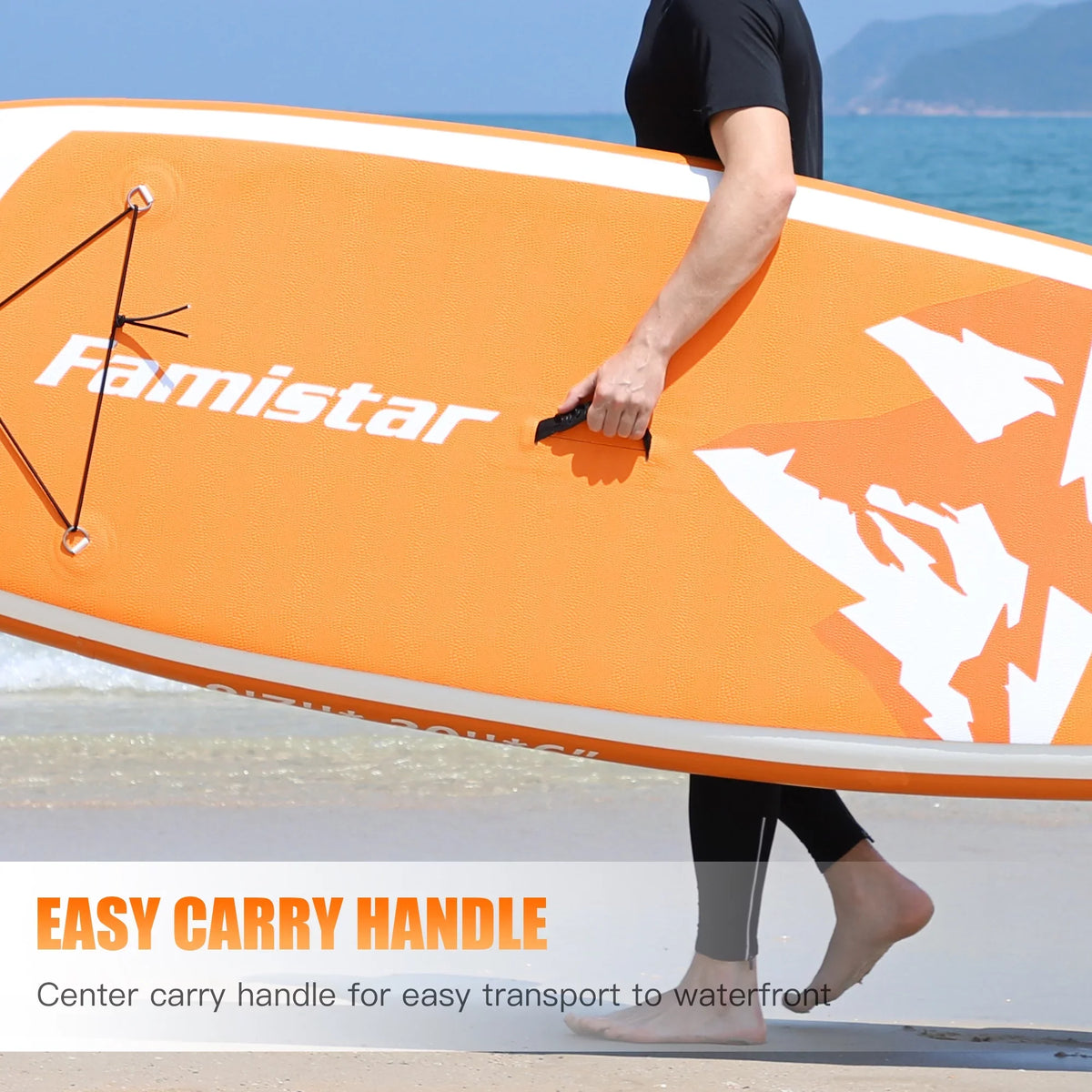 Stance, 10' | Paddle Boat-Orange with 3 Control, (6"Thick) |Youth Inflatable Deck Fin Paddling, Famistar Adult Wide Stand Standing Board Pins Up Non-Slip SUP/ for & Bottom Surf
