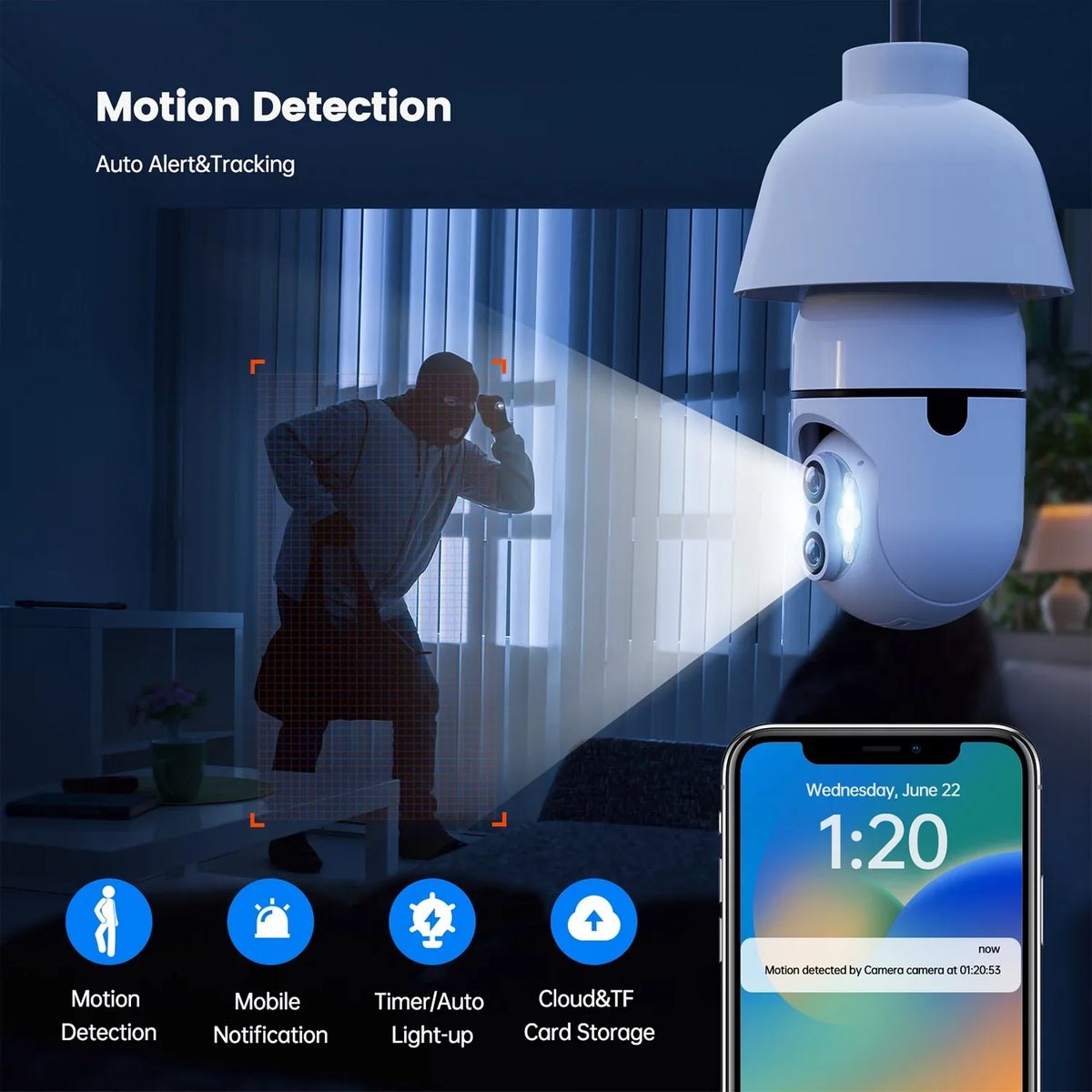SC11 Bulb Dual Light 10X Dome Connector PTZ Lens Toguard Security Outdoor E27 Pack Surveillance Zoom Wireless 3 Hybrid Camera Camera