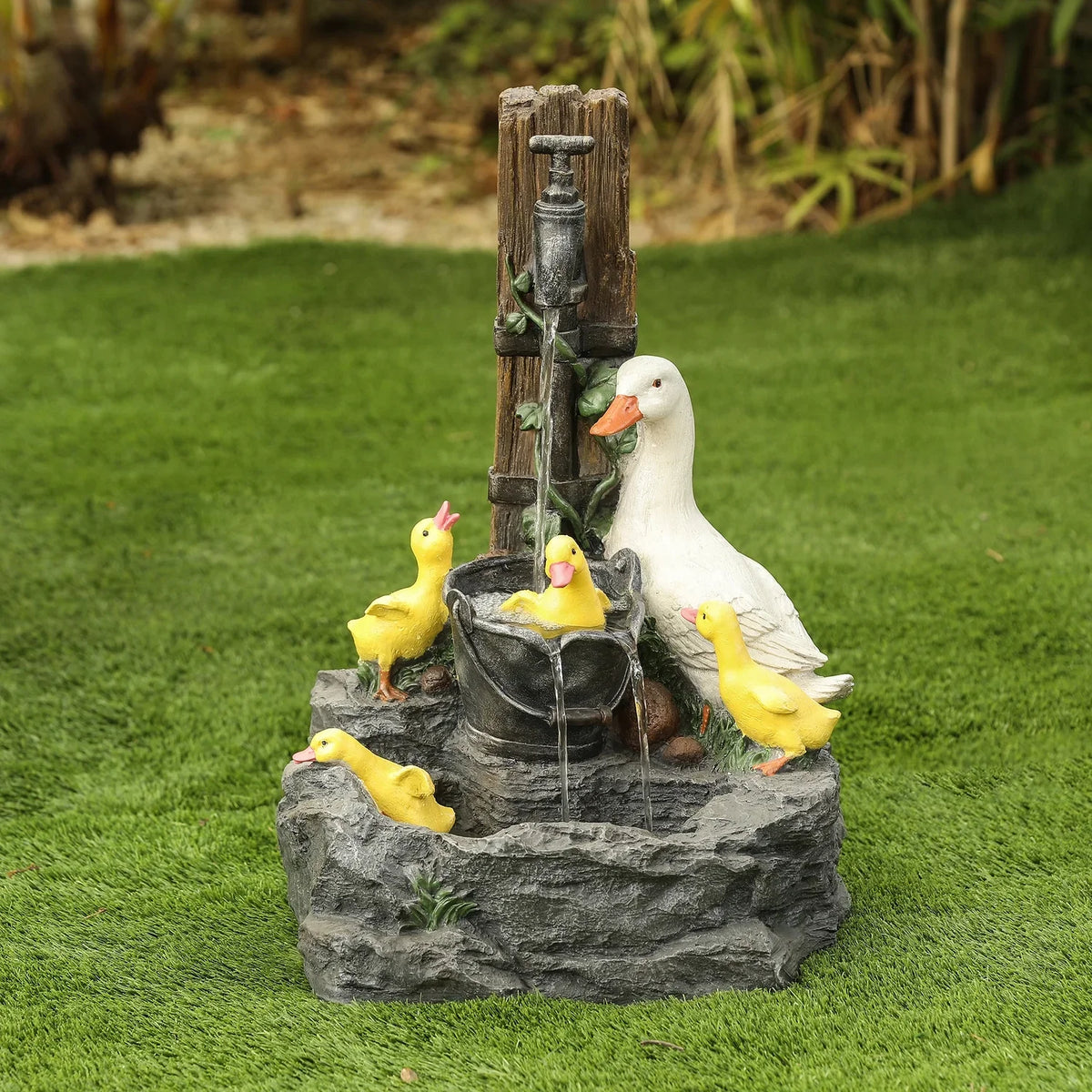 Duck Outdoor Antique Resin HomeStock Family Bath Ambiance Fountain