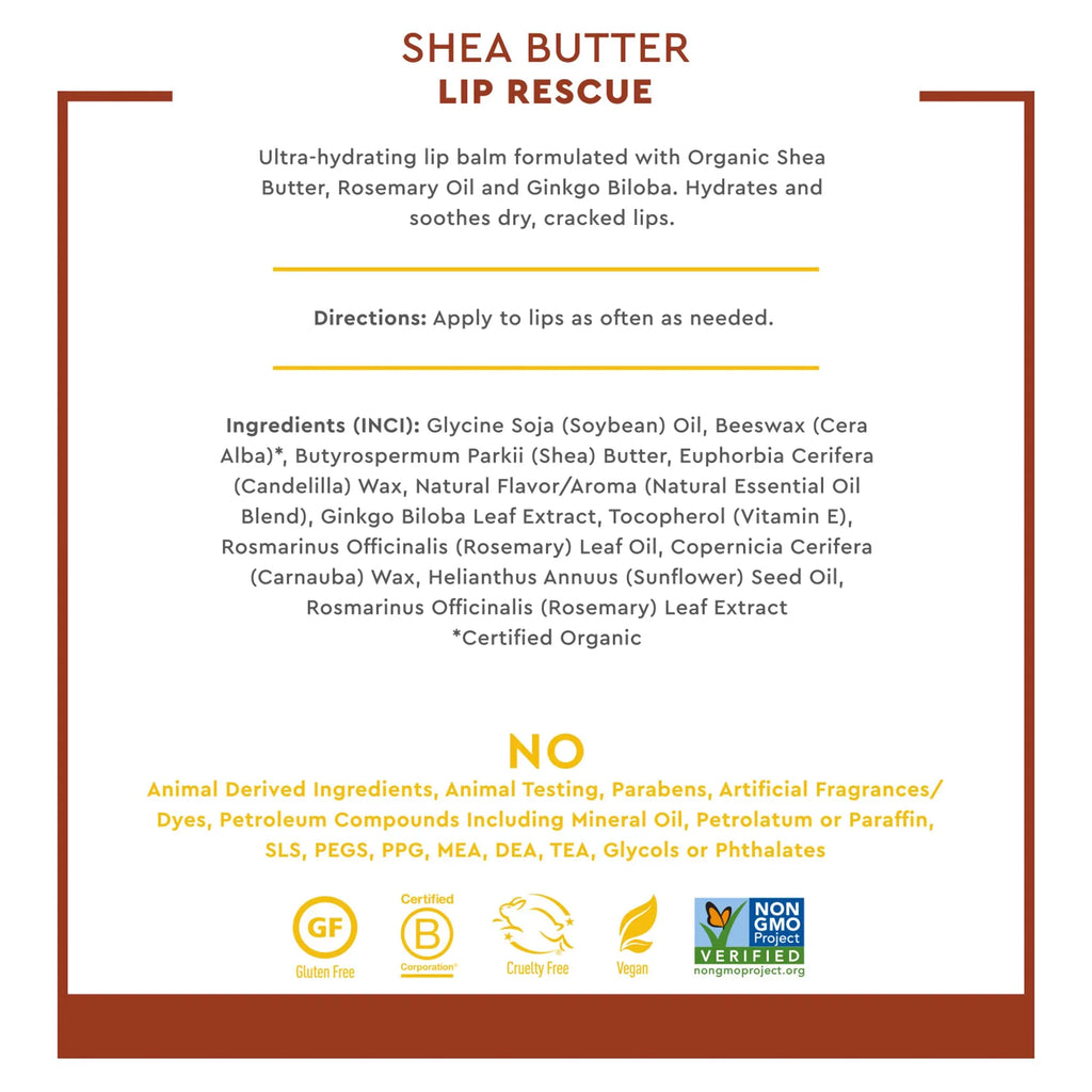 Dry - Butter Shea Biloba - Or Extract- Moisturizer Stick, Balm Hydrating Oil Lip w/ - 0.15 Lips E of Desert Beeswax - Cracked Rescue Vitamin Oz Ultra Pack Peppermint Ginkgo 24, Soothes Essence - Soft